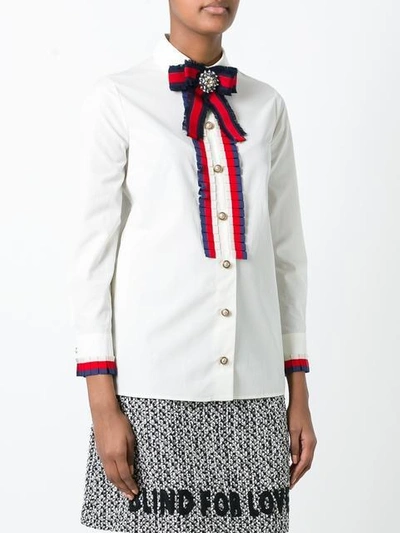 Shop Gucci Web Bow Shirt