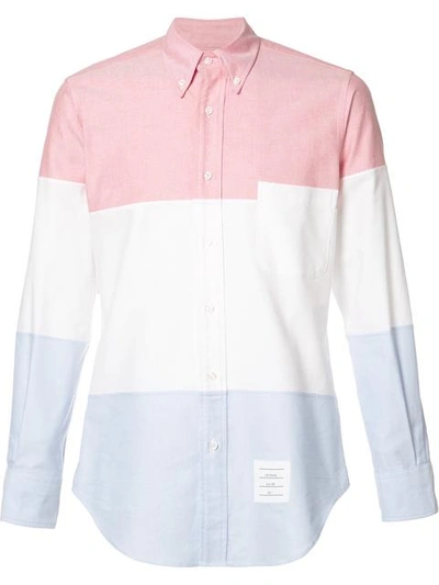 Thom Browne 3-panel Oxford Sport Shirt In Red Blue White