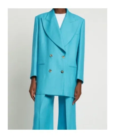 Giuseppe Di Morabito Textured Wool Oversize Blazer In Blue