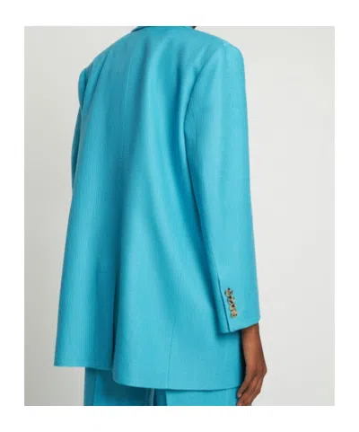 Giuseppe Di Morabito Textured Wool Oversize Blazer In Blue