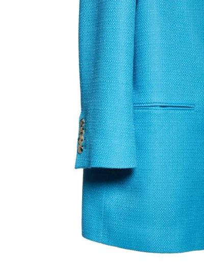 Giuseppe Di Morabito Textured Wool Oversize Blazer In Blue
