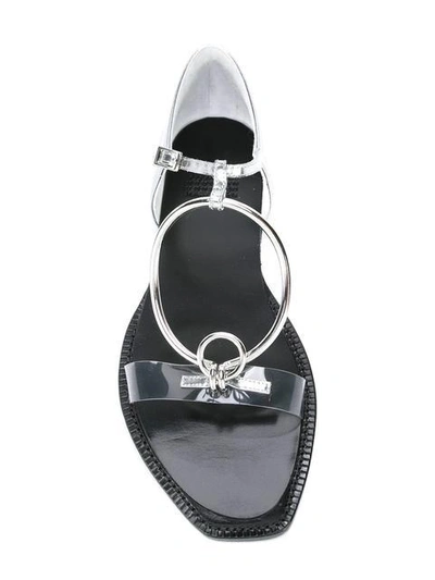 Shop Maison Margiela Circular Strap Sandals In Metallic