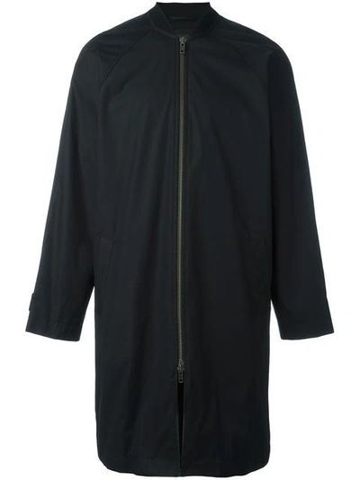 Shop Ann Demeulemeester Grise Bomber Style Mid Raincoat - Black