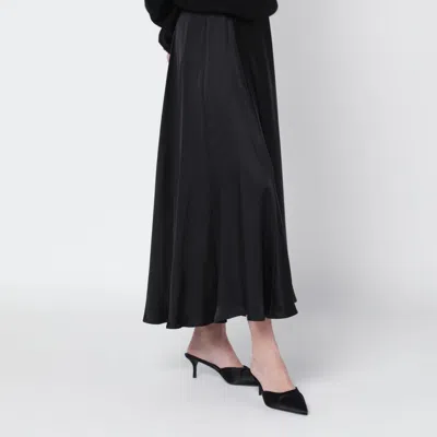 Anine Bing Christina Silk-blend Satin Midi Skirt In Black
