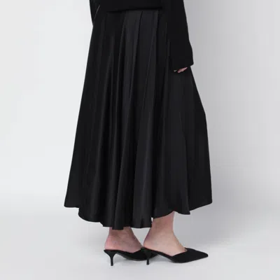 Anine Bing Christina Silk-blend Satin Midi Skirt In Black
