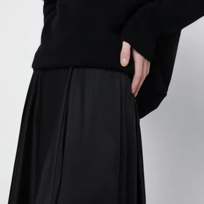 Anine Bing Christina Silk-blend Satin Midi Skirt In Black