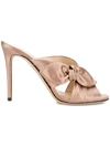 Jimmy Choo 'keely 100' Knot Bow Satin Mules In Pink&purple