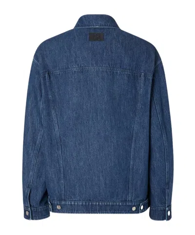 Fendi Logo-patch Denim Jacket In Blue