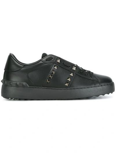 Shop Valentino Rockstud Untitled Sneakers In Black