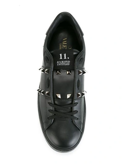 Shop Valentino Rockstud Untitled Sneakers In Black