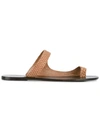 ATP ATELIER python-effect leather Dina sandals,レザー100%