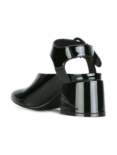 Shop Mm6 Maison Margiela Block Heel Mules - Black