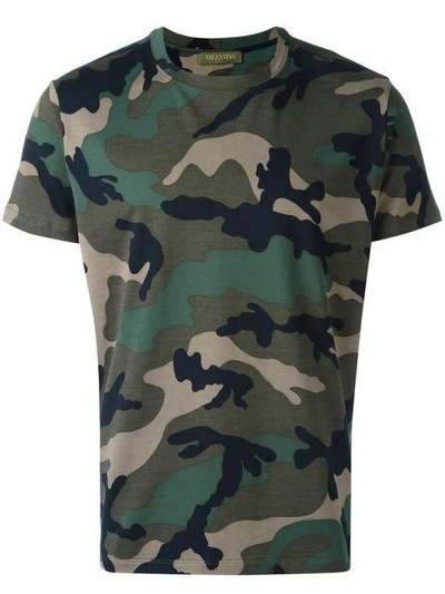 Shop Valentino Rockstud Camouflage T-shirt