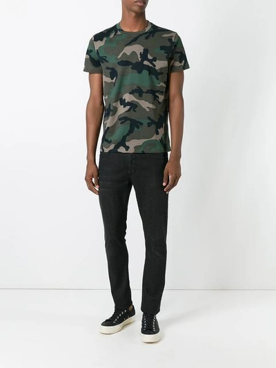 Shop Valentino Rockstud Camouflage T-shirt