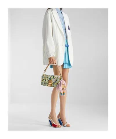 Fendi White Canvas Jacket In Neutral