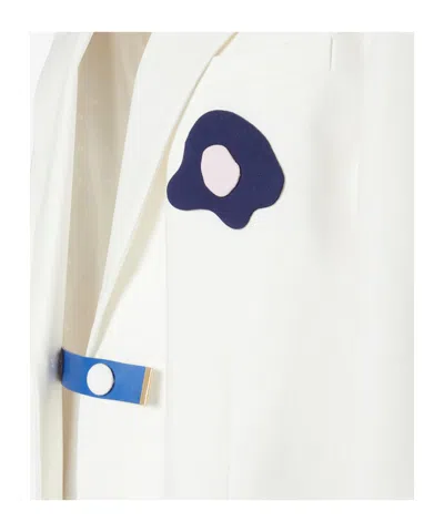 Fendi White Canvas Jacket In Neutral