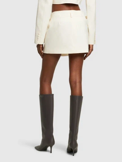 Dion Lee Compact Wool Blend Interlock Mini Skirt In White