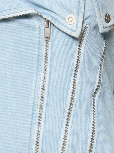 Dion Lee Zippered Denim Bustier In Blue
