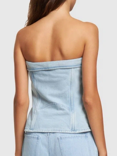 Dion Lee Zippered Denim Bustier In Blue
