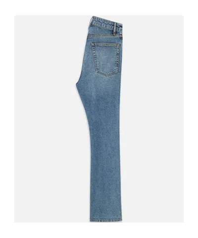Frame Cropped High-rise Bootcut Jeans In Blue