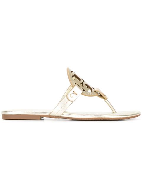 tory burch miller sandal metallic leather