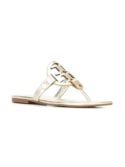 Shop Tory Burch Miller Sandals In Metallic