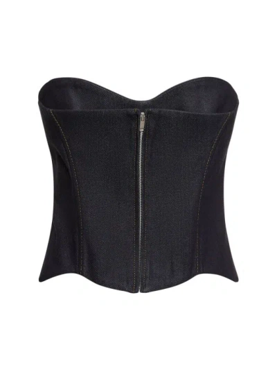 Aya Muse Non-stretch Denim Jacket In Black