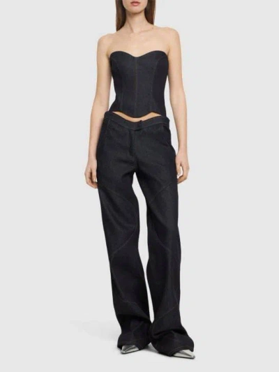 Aya Muse Non-stretch Denim Jacket In Black