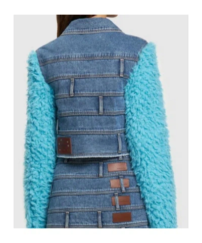 Andersson Bell Zippered Patchwork Denim Jacket In Blue