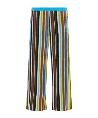 Staud Ali Striped Knitted Straight-leg Pants In Multi