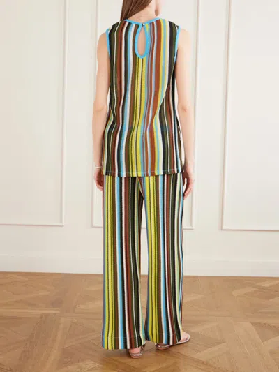 Staud Ali Striped Knitted Straight-leg Pants In Multi