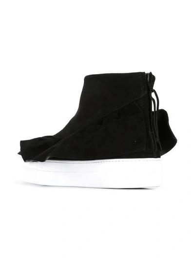 Shop Joshua Sanders Ruffle Detail Hi-top Sneakers - Black