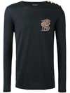 BALMAIN lion long sleeved T-shirt,HANDWASH