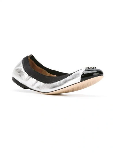 Shop Tory Burch Metallic Ballerinas