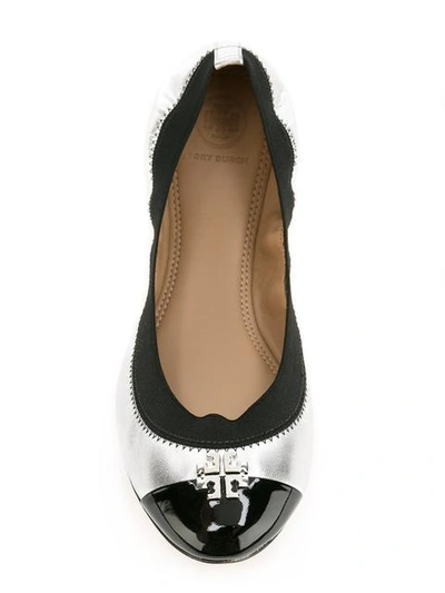 Shop Tory Burch Metallic Ballerinas