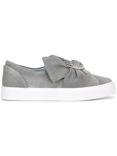 Chiara Ferragni Front Bow Slip-on Sneakers In Grey