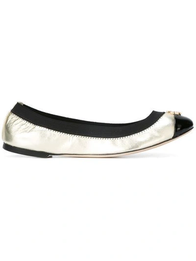 Shop Tory Burch Jolie Metallic Two-tone Ballet Flats