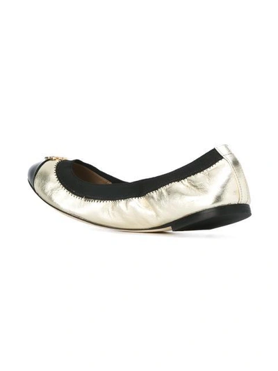 Shop Tory Burch Jolie Metallic Two-tone Ballet Flats