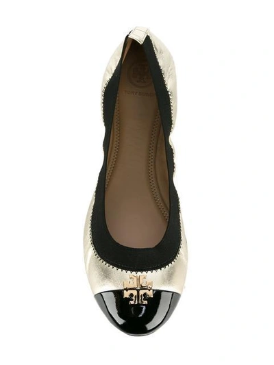 Shop Tory Burch Jolie Metallic Two-tone Ballet Flats