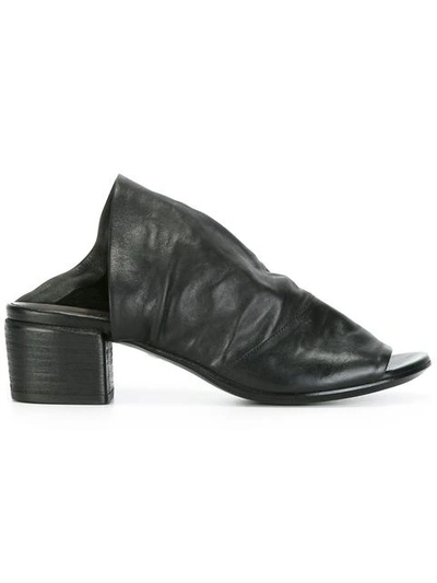 Marsèll Textured Block Heel Mules In Black