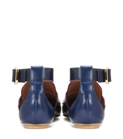 Shop Marni Slip-on Leather Sandals In Blue