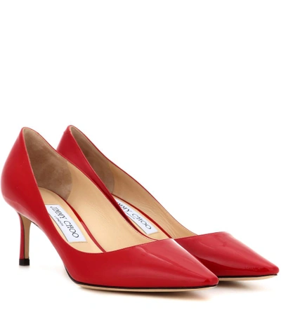 Shop Jimmy Choo Romy 60 Patent Leather Pumps In Red