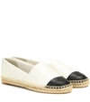 Tory Burch Colorblock Espadrille Flat In Ivory / Black