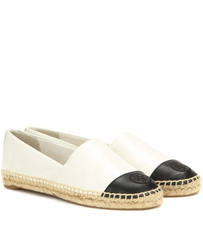Tory Burch Colorblock Espadrille Flat In Ivory / Black