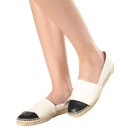 Shop Tory Burch Leather Espadrilles In White