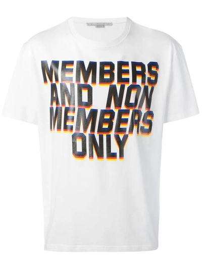 Stella Mccartney White 'members And Non Members' T-shirt