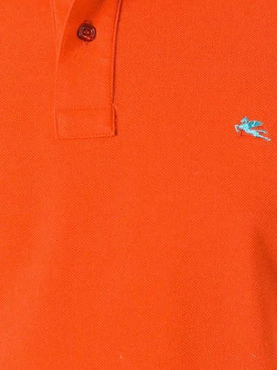 Shop Etro Logo Embroidery Polo Shirt