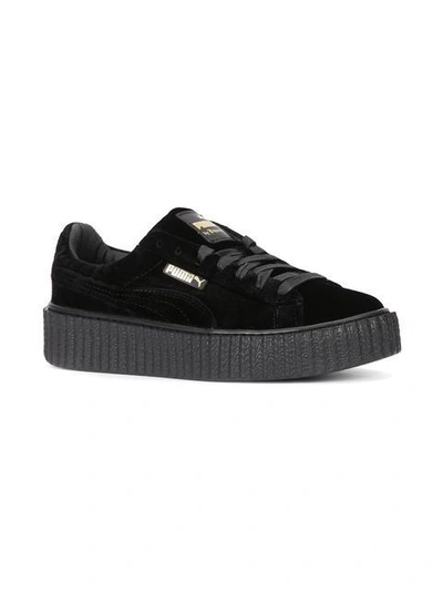 Shop Puma Fenty X  Velvet Creepers In 01 Black