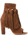 CHLOÉ FRINGED OPEN TOE BOOTIES,CH28090E1811797121