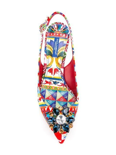 Shop Dolce & Gabbana Bellucci Embellished Sling In Multicolour